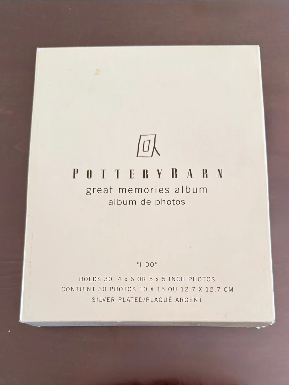 POTTERY BARN silver “I Do” wedding Great Memories' Photo Album, NWT